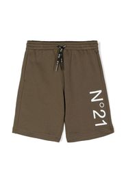 Nº21 Kids logo-print drawstring shorts - Verde