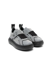 Nº21 Kids logo-print leather sneakers - Grigio