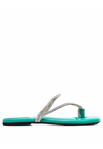 Nº21 crystal embellished strap sandals - Verde