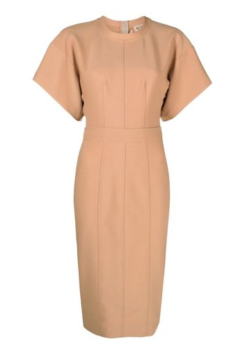 Nº21 wide-sleeve fitted midi dress - Toni neutri