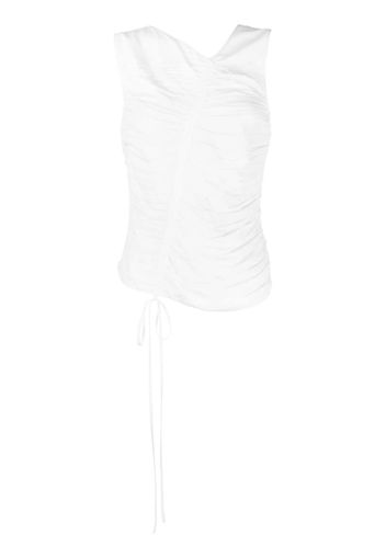 Nº21 ruched-detail sleeveless blouse - Bianco