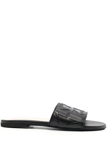 Nº21 logo-embossed leather slides - Nero