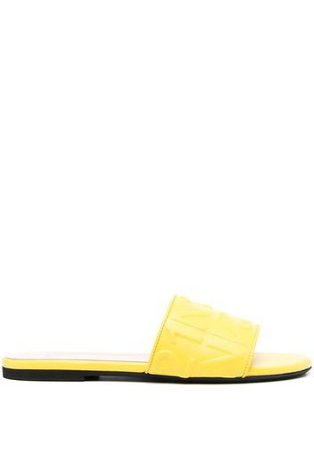 Nº21 logo-embossed leather slides - Giallo