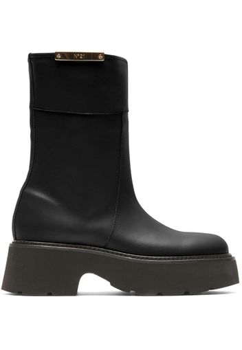 Nº21 logo-plaque leather boots - Nero