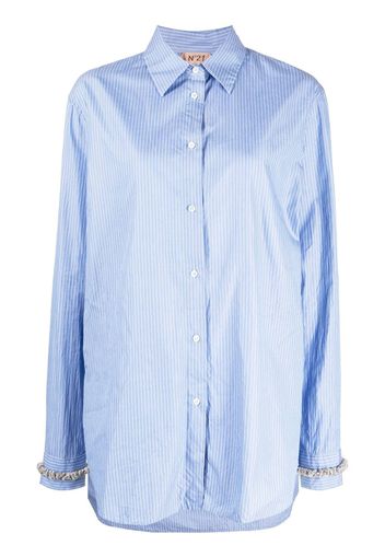 Nº21 striped cotton shirt - Blu