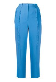 ruffle-trimmed cropped cigarette trousers