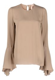 Nº21 flared-cuffs long-sleeved blouse - Marrone