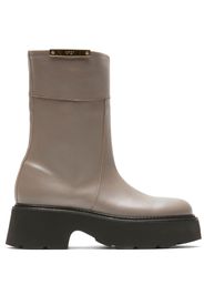 Nº21 logo-plaque leather boots - Grigio