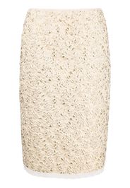 Nº21 brocade-effect lace-trim midi skirt - Oro