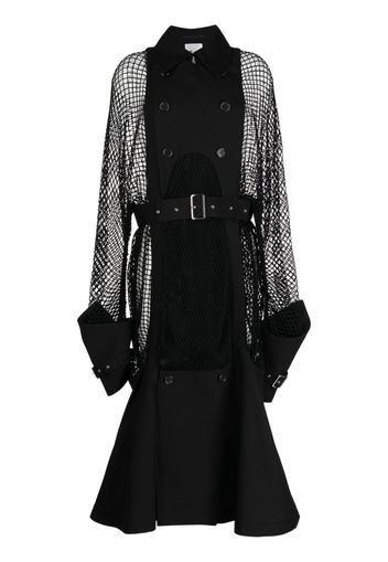 Noir Kei Ninomiya double-breasted belted coat - Nero