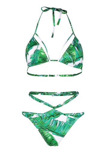 Noire Swimwear Bikini Isla con stampa - Verde