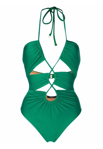 Noire Swimwear Costume intero con dettagli cut-out - Verde