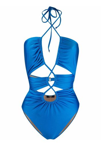 Noire Swimwear Costume intero con dettagli cut-out - Blu