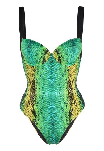 Noire Swimwear Costume intero con stampa - Verde