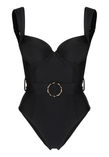 Noire Swimwear belted bustier-style swimsuit - Nero