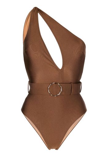 Noire Swimwear Costume intero monospalla - Marrone