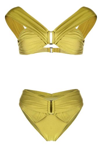 Noire Swimwear ruched-detail bikini set - Verde