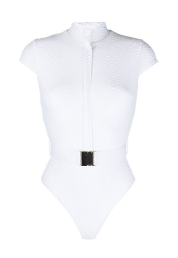 Noire Swimwear Costume intero con cintura - Bianco