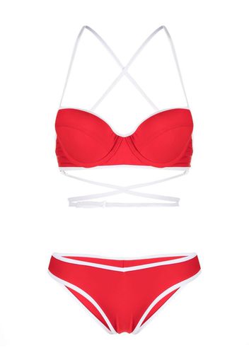 Noire Swimwear Bikini con top a balconcino - Rosso