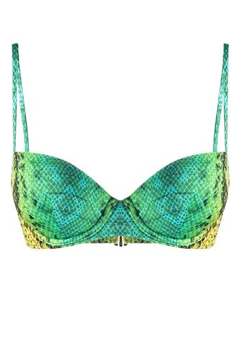 Noire Swimwear Top bikini con stampa - Verde