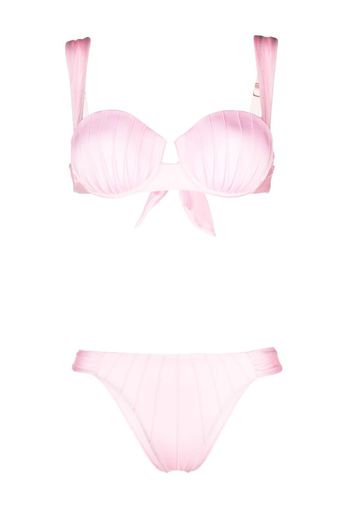 Noire Swimwear Set bikini con nodo - Rosa