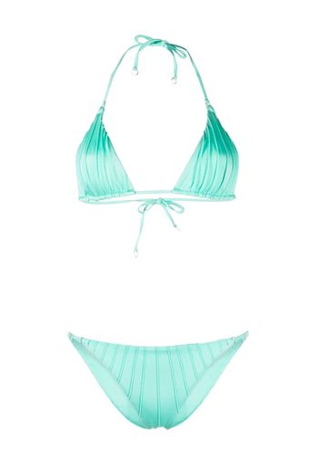 Noire Swimwear gathered bikini set - Blu