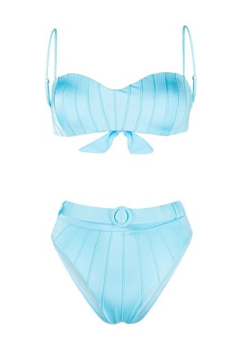 Noire Swimwear Set bikini a vita alta - Blu