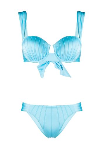 Noire Swimwear Set bikini con nodo - Blu