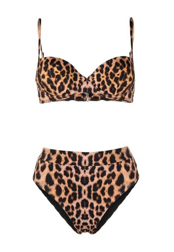 Noire Swimwear leopard-print bikini set - Toni neutri