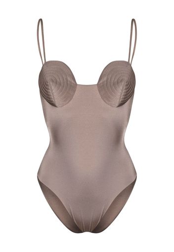 Noire Swimwear Costume intero con scollo rotondo - Toni neutri