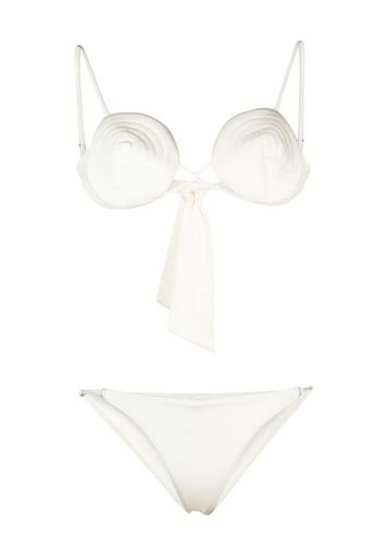 Noire Swimwear Bikini con dettaglio cuciture - Bianco