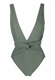 Noire Swimwear Costume intero con scollo a V - Verde