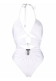 Noire Swimwear Costume intero con dettaglio cut-out - Bianco