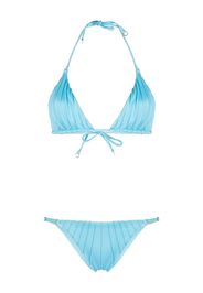 Noire Swimwear gathered bikini set - Blu