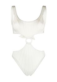 Noire Swimwear Costume intero con dettaglio cut-out - Bianco