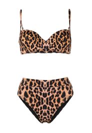 Noire Swimwear leopard-print bikini set - Toni neutri