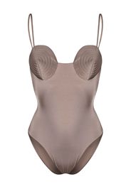 Noire Swimwear Costume intero con scollo rotondo - Toni neutri