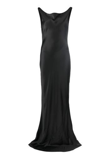 Norma Kamali cowl-neck satin gown - Nero