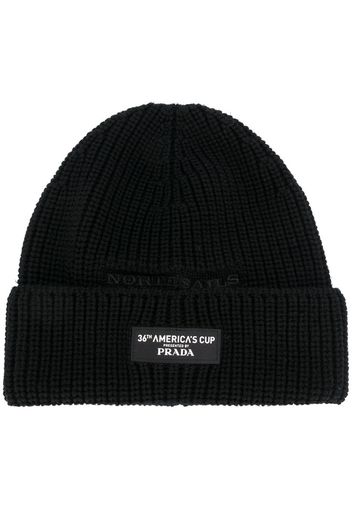 logo patch beanie hat