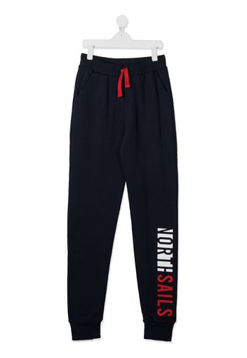 drawstring logo print track pants