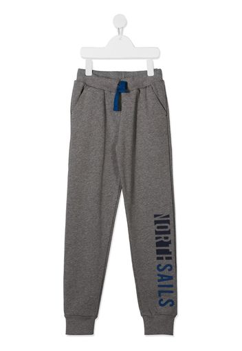 drawstring logo print track pants