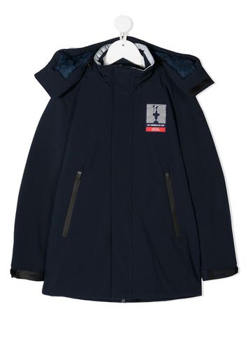 hooded mid-length parka