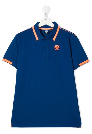 North Sails Kids TEEN logo-print polo shirt - Blu