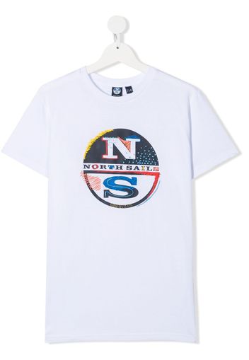 North Sails Kids T-shirt con stampa grafica - Bianco