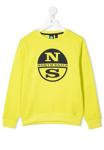 North Sails Kids Felpa con stampa - Giallo