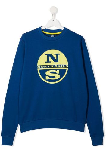 North Sails Kids Felpa con stampa - Blu