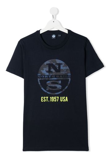 North Sails Kids T-shirt con stampa - Blu