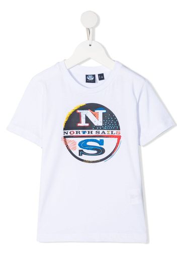 North Sails Kids logo print T-shirt - Bianco