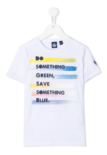 North Sails Kids slogan print T-shirt - Bianco