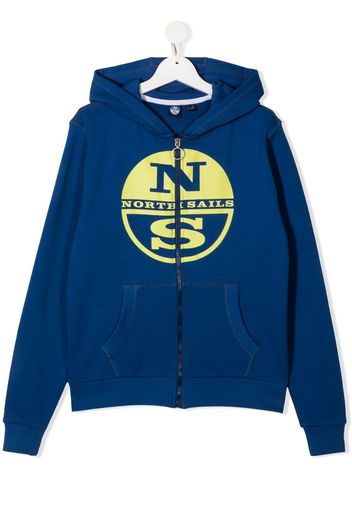 North Sails Kids TEEN logo-print hoodie - Blu